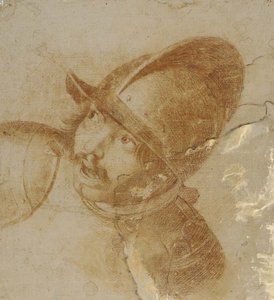  Head of a soldier with a helmetn